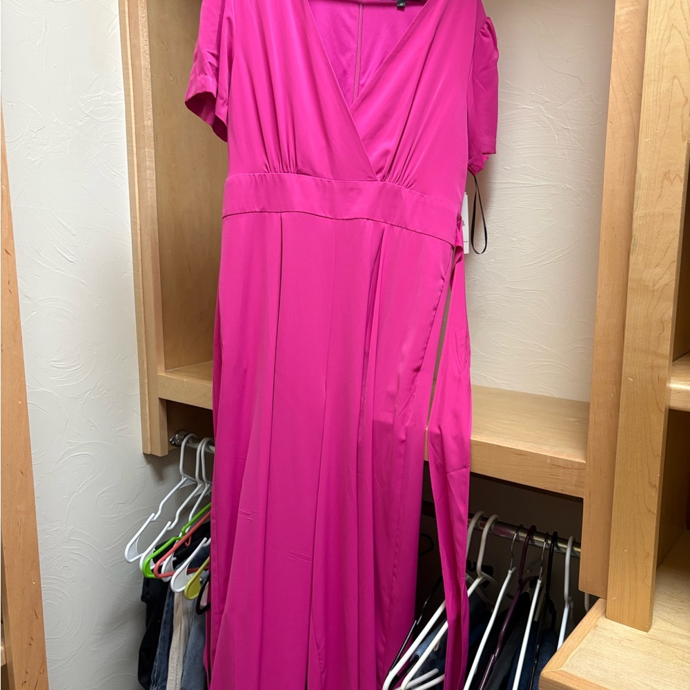 julia jordan Fuchsia Wrap Maxi Dress